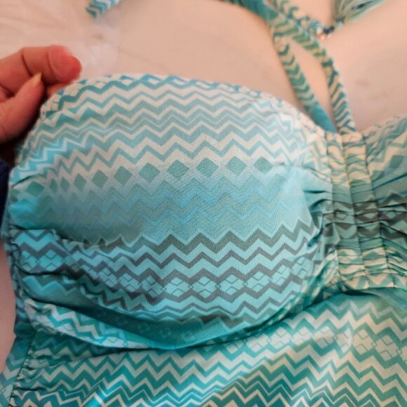 BLUE Rod Beattie Riding A Wave Tankini Swim Top, Turquoise, Size 6 - Picture 10 of 11